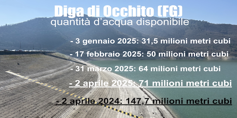 Cia Capitanata: «Diga di Occhito meno vuota grazie alla pioggia, ma non basta»