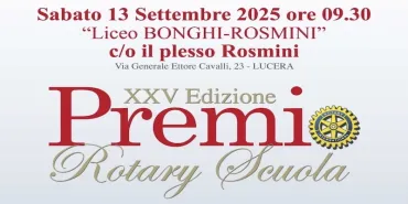 Lucera. XXV Edizione del Premio Rotary Scuola tra merito ed eccellenza