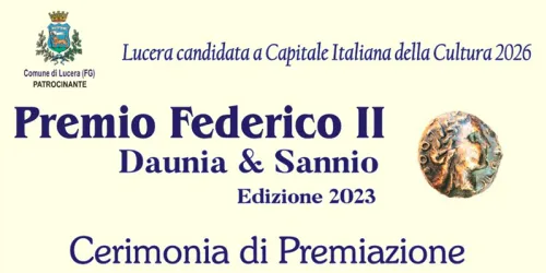 Il 7 ottobre la premiazione del "Premio Letterario Nazionale Federico II - Daunia&Sannio"