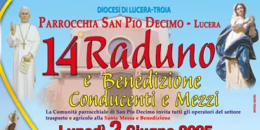 Lucera. Il 2 giugno c'è la benedizione di conducenti e mezzi di trasporto