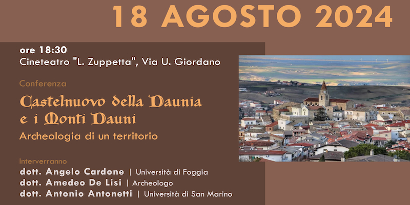 Doppio appuntamento culturale con l'archeologia a Castelnuovo della Daunia